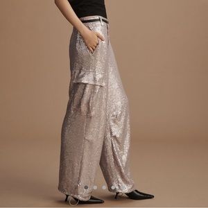 New Anthropologie sequin cargo pants
